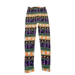 Serra Halloween Fuzzy Soft Pants Juniors Size Small Ghost Pumpkin Cat Purple